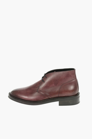 Leather Desert Boots With Rubber Soles