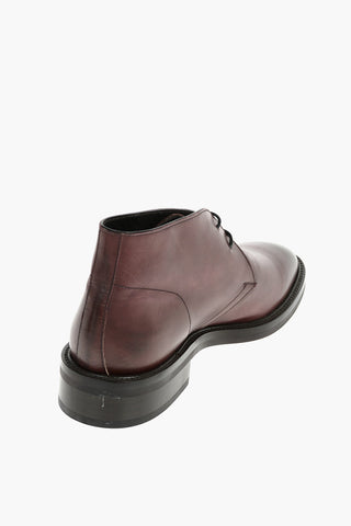 Leather Desert Boots With Rubber Soles