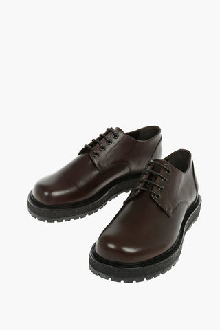 ID Scarpe Derby In Pelle Con Suola In Gomma