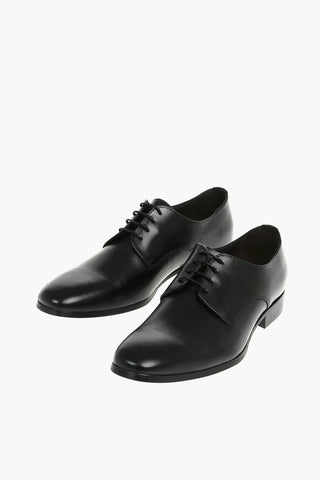 Leather Derby Shoes With Rubber Sole