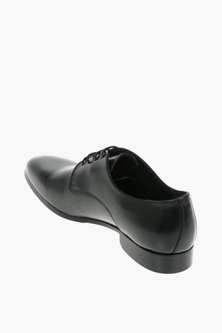 Leather Derby Shoes With Rubber Sole