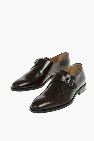 Leather Monk Strap Shoes With Rubber Soles