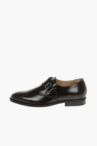 Leather Monk Strap Shoes With Rubber Soles
