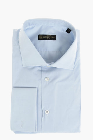 Poplin Cotton Shirt with Double Cuffs