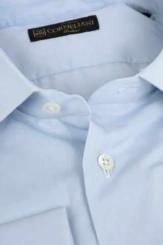 Poplin Cotton Shirt with Double Cuffs
