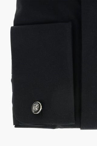 Poplin Cotton Shirt with Double Cuffs