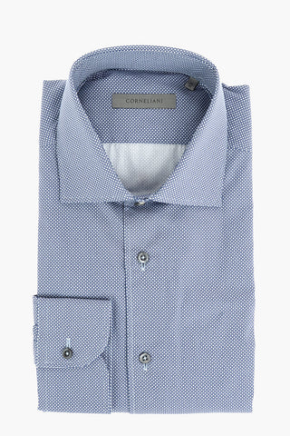 Abstract-patterned Cotton Shirt with Standard Collar