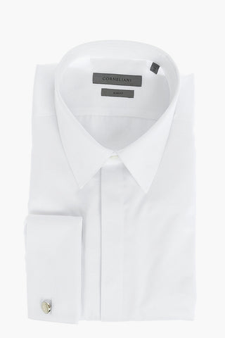 Camicia Slim Fit in Poplin di Cotone con Pochette