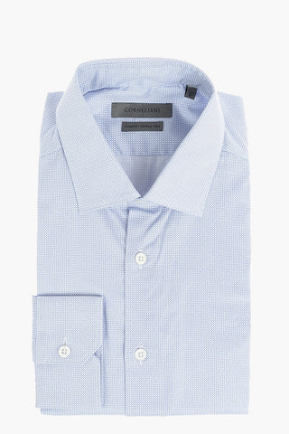 Camicia in Cotone Wrinkle-free con Motivo Geometrico