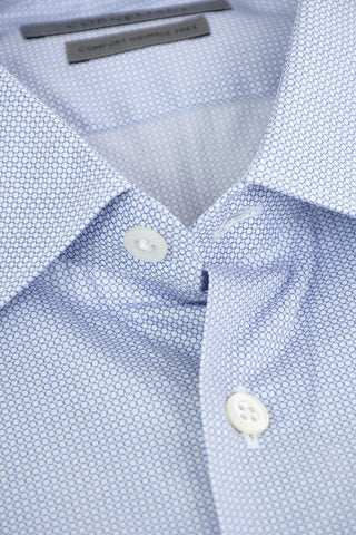 Camicia in Cotone Wrinkle-free con Motivo Geometrico