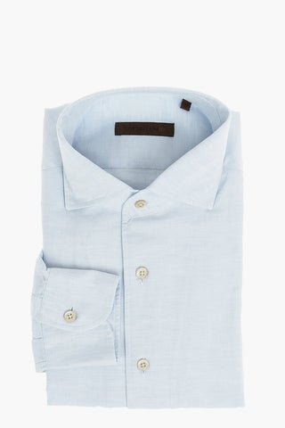 ID Standard Collar Flax Blend Shirt