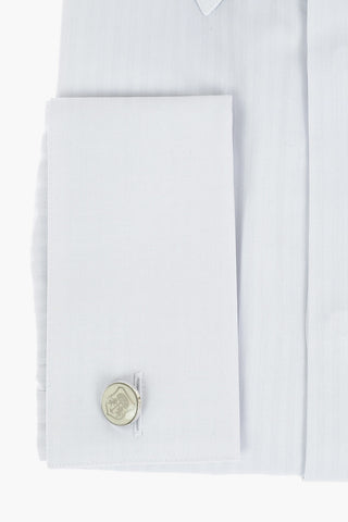 Awning-striped Shirt with Double Cuffs and Cufflinks