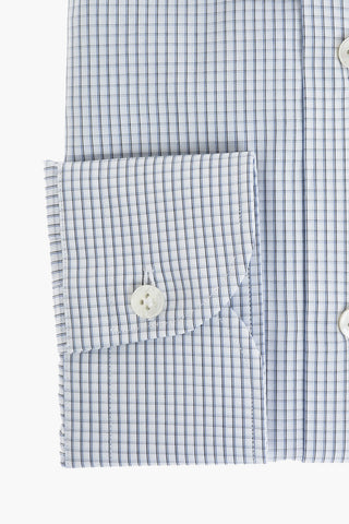 SARTORIA Camicia a Quadretti in Cotone 140/2 con Collo Francese