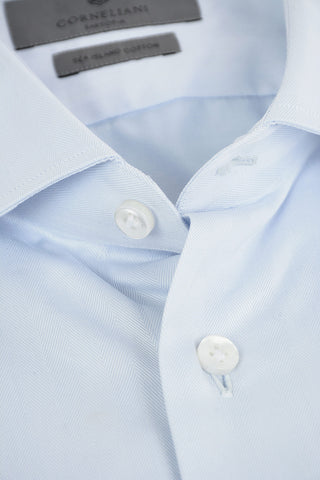 SARTORIA Sea island Herringbone Cotton Shirt with Standard Collar