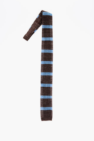 Striped Silk and Flax Tie