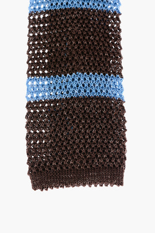 Striped Silk and Flax Tie