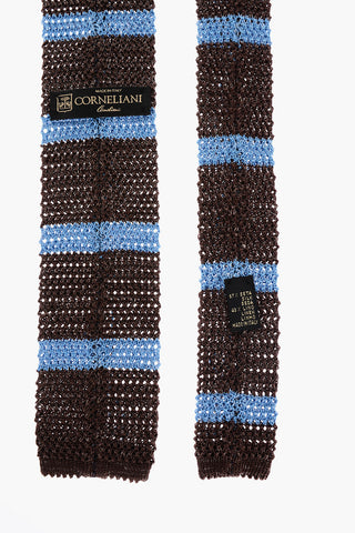 Striped Silk and Flax Tie
