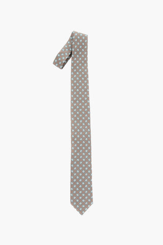 Patterned Silk and Flax Tie