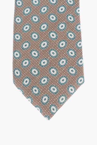Patterned Silk and Flax Tie