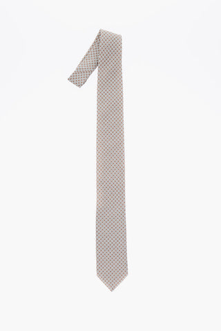 Patterned Silk and Flax Tie