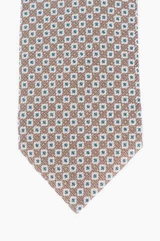 Patterned Silk and Flax Tie