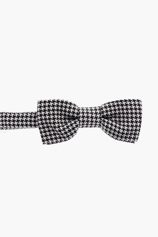 CC COLLECTION Houndstooth Patterned Silk Bow Tie