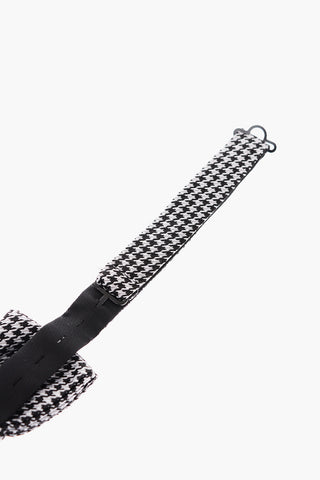CC COLLECTION Houndstooth Patterned Silk Bow Tie