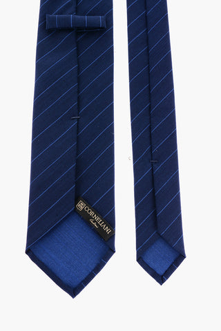 Striped Virgin Wool and Silk Tie