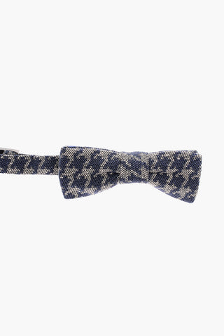 CC COLLECTION Papillon in Seta e Cotone a Fantasia Pied-de-Poule