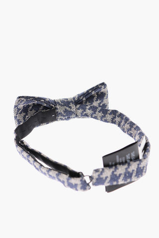 CC COLLECTION Papillon in Seta e Cotone a Fantasia Pied-de-Poule