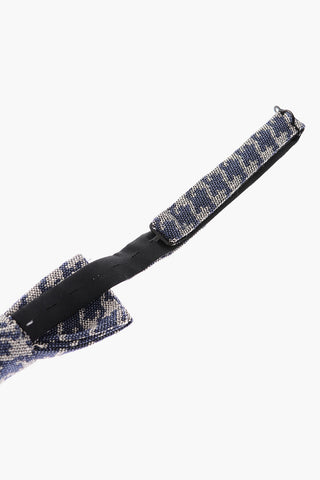CC COLLECTION Papillon in Seta e Cotone a Fantasia Pied-de-Poule