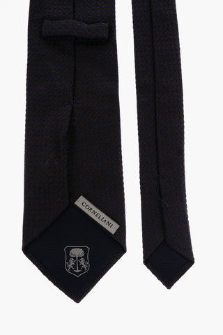 Geometric Patterned Silk and Cotton Tie