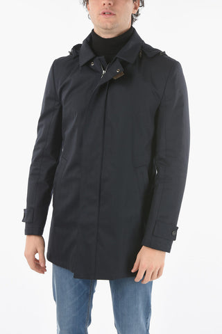 ID Cappotto IDENTITY Con Abbottonatura Nascosta E Cappuccio Removibile