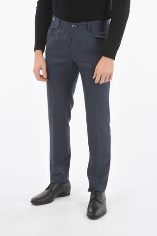 5 Pocket Herringbone Virgin Wool Pants
