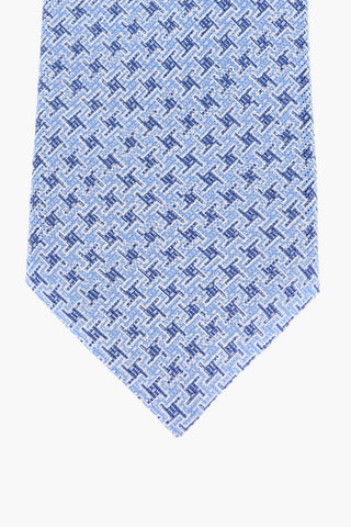 Houndstooth Silk and Linen Tie