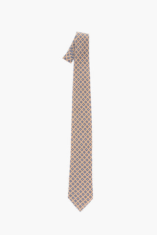 Maxi Cravatta in Lino a Fantasia Geometrica