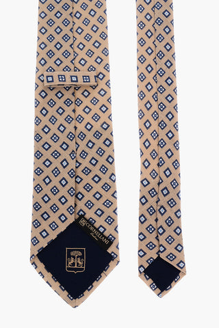 Maxi Cravatta in Lino a Fantasia Geometrica