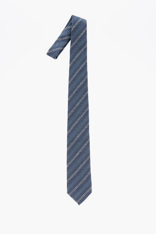 Regimental Striped Cootn and Silk Blend Tie