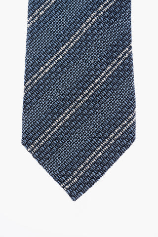 Regimental Striped Cootn and Silk Blend Tie