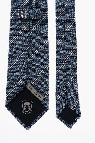Regimental Striped Cootn and Silk Blend Tie