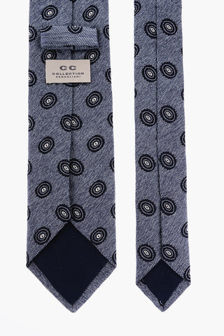 CC COLLECTION All Over Embroidered Silk and Cotton Tie