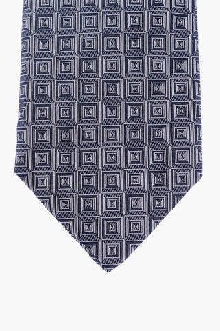 Silk All Over Geometric Motif Kipper Tie