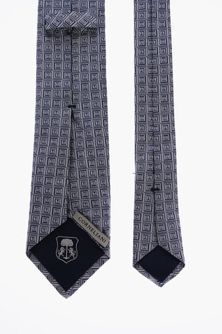 Silk All Over Geometric Motif Kipper Tie