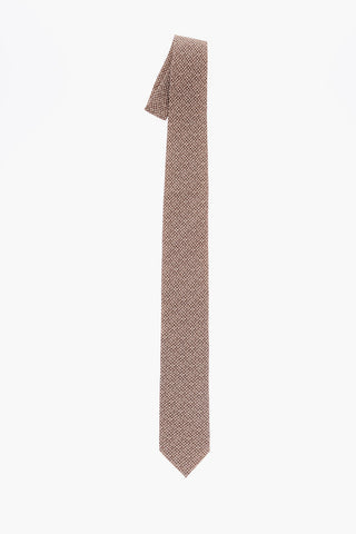 Flax mbroidered Tie
