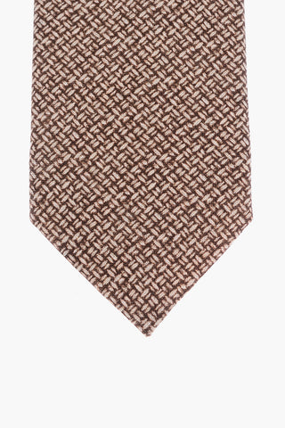 Flax mbroidered Tie