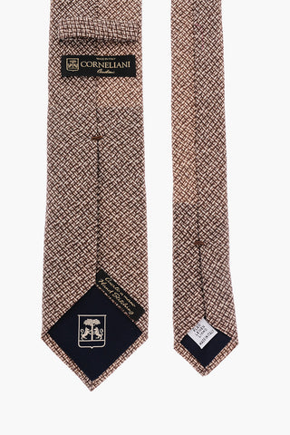 Flax mbroidered Tie
