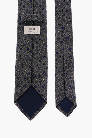 CC COLLECTION Polka Dots Silk and Cotton Tie