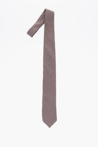 Silk All Over Geometric Motif Kipper Tie