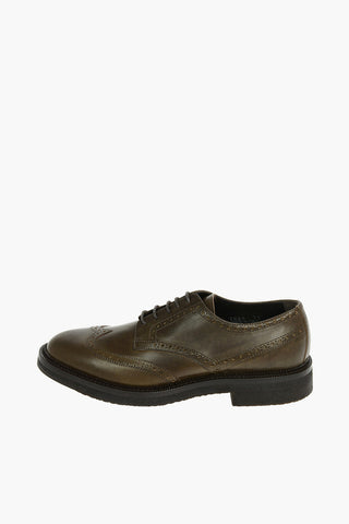 Brogues Details Leather Derby Shoes