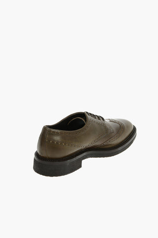 Brogues Details Leather Derby Shoes